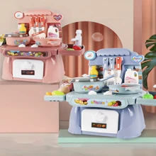 Juego De Cocina De Juego De Simulación Para Niños Con Sonido, Luz, Estufa, Fregadero Y Juguetes De Alimentos - Conjunto De Juego De Cocina Para Niños Pequeños, Accesorio De Color Y Estilo Al Azar - Rosa - Ver 5
