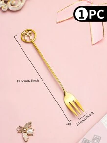 304不鏽鋼創意可愛蝴蝶結心型咖啡匙、甜點湯匙和水果叉 - 金色 - 查看 20