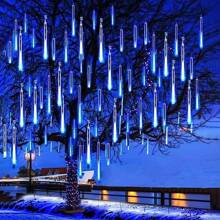 288 LED Meteor Shower Lights 8 Tube Rain Tree String Light Outdoor Garden Party - 藍色 - 查看 7