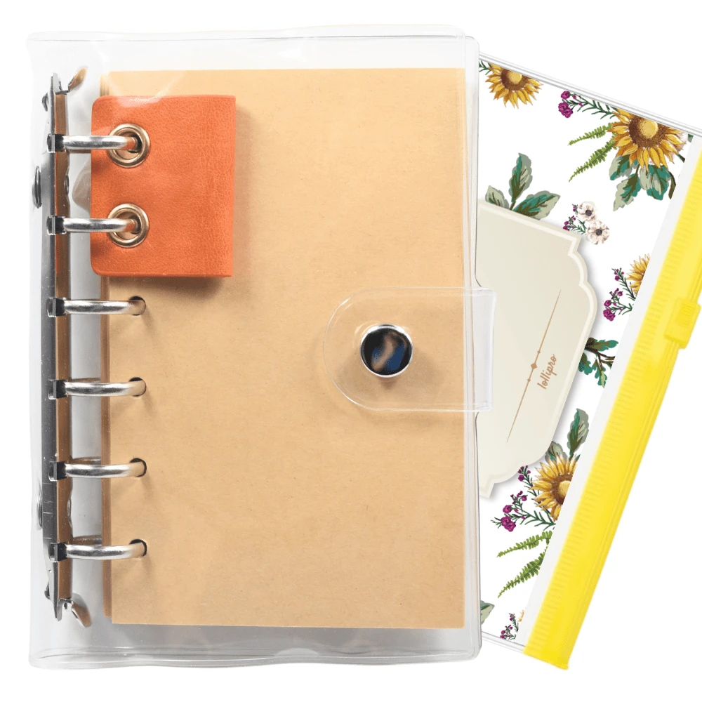 A7 Binder (11*15 Cm) Clear Transparent PVC 6 Ring Refillable Easy Carry ...