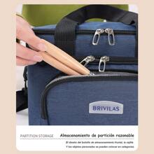 Lonchera Térmica Cuadrada Doble Capas Con Correa Ajustable - Azul Marino - Ver 8