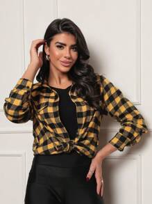 Women Blouses - Yellow - View 5