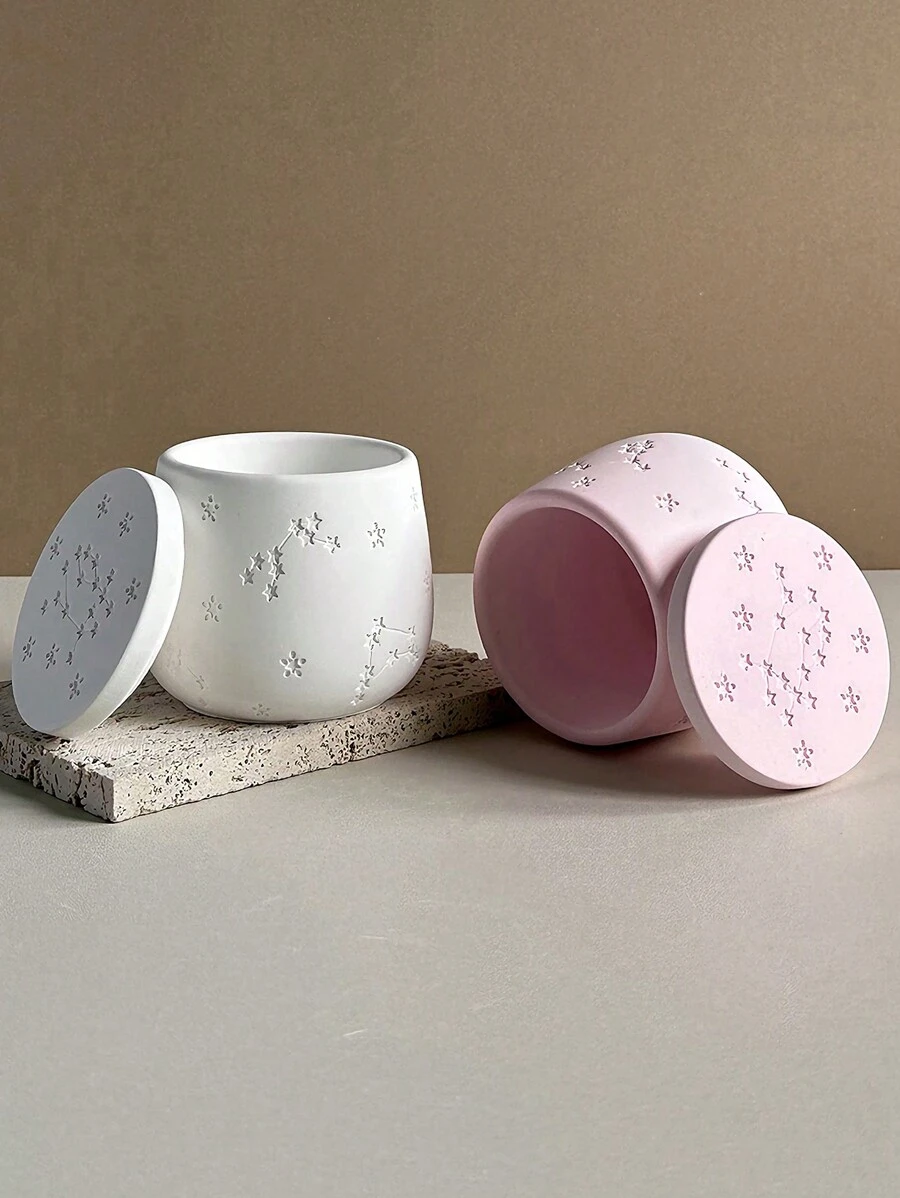 DIY Silicone Resin Star Shaped Storage Box Molds, Constellation Pudding Jar Candle Cup Silicone & Plaster Molds - White Silicone Mold - View 1