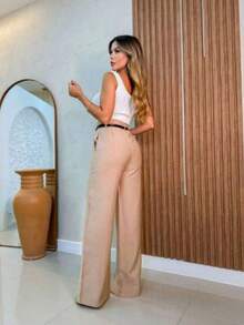 Women Pants - Khaki - View 2