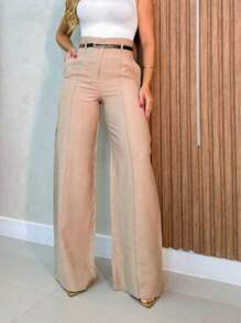 Women Pants - Khaki - View 1