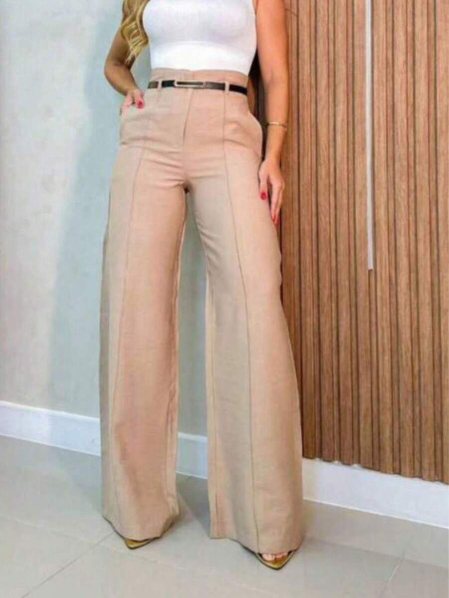 Women Pants - Khaki - View 1