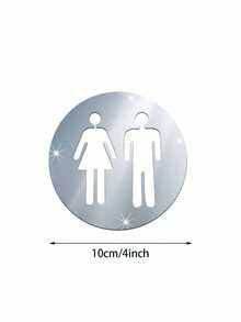 1 pieza Espejo adhesivo de pared para señalización de personal del baño en hotel con calcomanía para decoración - señales de baño - Ver 3