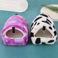 Giường nhà cho chuột hamster nhiều màu, thiết kế treo cho sóc, tàu lượn đường, nhím, chuột lang, chuột đồng, tổ nhung ấm áp cho thú cưng nhỏ - Màu tím - Xem 9