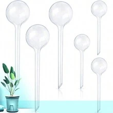 1大1小盆花自動澆水球，透明花園澆水球，盆栽自動澆水裝置，室內外裝飾 - 透明 - 查看 1
