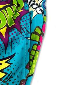 2pcs Tween Boy Casual Sports Letter & Smiling Face Print T-Shirt And Fashionable Casual Print Beach Shorts, Spring/Summer