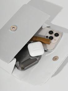 Women Simple Classic Pleated Design Satin Clutch Bag, Elegant Evening Bag For Prom, Romantic Wedding, Party, Formal Event, With Chain Strap, Essential Wedding Items,Perfectly Matching With Graduation Dress, Prom Dresses, Perfectly Matching With Bridal Party, Best Choice Elegant Bag For Bridal Shower, Clutch Bag For Wedding - White - View 7