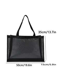 1pc Customized Mesh Tote Bag Your Own Design,Personalized Design (Name,Logo,Text) Foldable Large Capacity Lightweight Stylish Personalized Tote Bag Shoulder Bag Casual Shopping Bag Tote Bags Initial Classic Present Bag Personalized For Wedding Birthday Beach Holiday ,Use Tt Yourself Or Give Gifts To Others For Friends Mom Teachers Large Capacity Bag For Women Letter Portable,Multifunction,Versatile,Large Capacity,Functional,Foldable,Practical,All-Purpose Fashion,Contracted,Vacay Vibes/Vacation,Minimalist,Sports,Leisure,Solid Color Unique,Personalized,Custom Finds,Winter Fashion,Christmas/Holiday Gift,Personalized Gifts For Women,Travel Bag,Clutch Bag/Handbag Ideal Gifts For Her Girlfriend,Family,Friends,Women, Rookies & White-Collar Workers,Pink Girls For Anniversaries,For Birthdays,For Christmas,For Winter,For Holiday/ Vacation,For Outdoors/Outings/Travel/Hiking/Stadium/Sports/Climbing,For School - Black - View 7