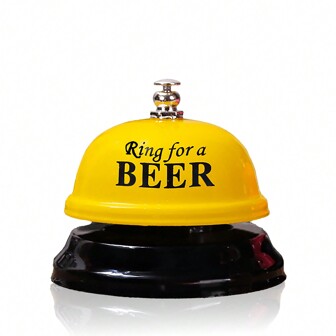 1pc Cartoon Metal Handheld Service Bell In Yellow/Pink/Coffee Color For Restaurant, Reception, Pet Training, Game, Teacher, Lunch, Bar Or Hotel Best Gifts Birthday Graduation