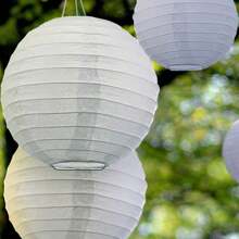 50 Pantalla China 40 Cm Blanca Lampara Papel Boda Fiesta Xv