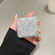 银色闪光充电盒兼容 18W/20W 充电器和数据线 数据线保护器、充电器保护器 - 銀色 - 查看 3