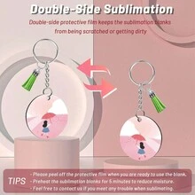 190入組空白透明亞克力鑰匙扣底座，DIY創意鑰匙扣吊飾，適用於日常使用和禮物標籤 - 無色 - 查看 4