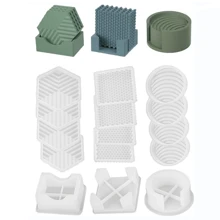 4+1 Resin Coaster Molds Set, Coaster Molds For Epoxy Resin, Coaster Resin Mold With Storage Box Mold For DIY Art Craft Cup Mats - White - View 1
