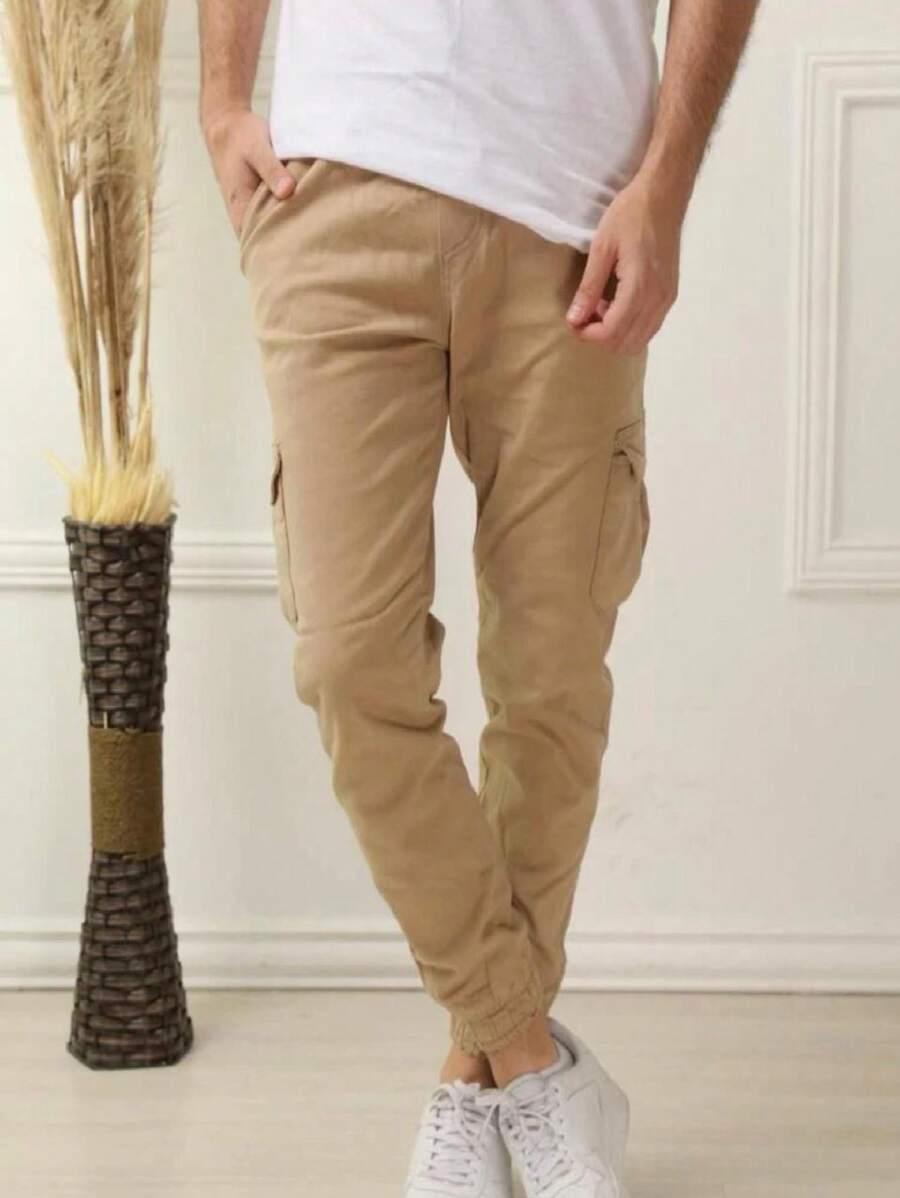 Men Pants - 棕色 - 查看 1