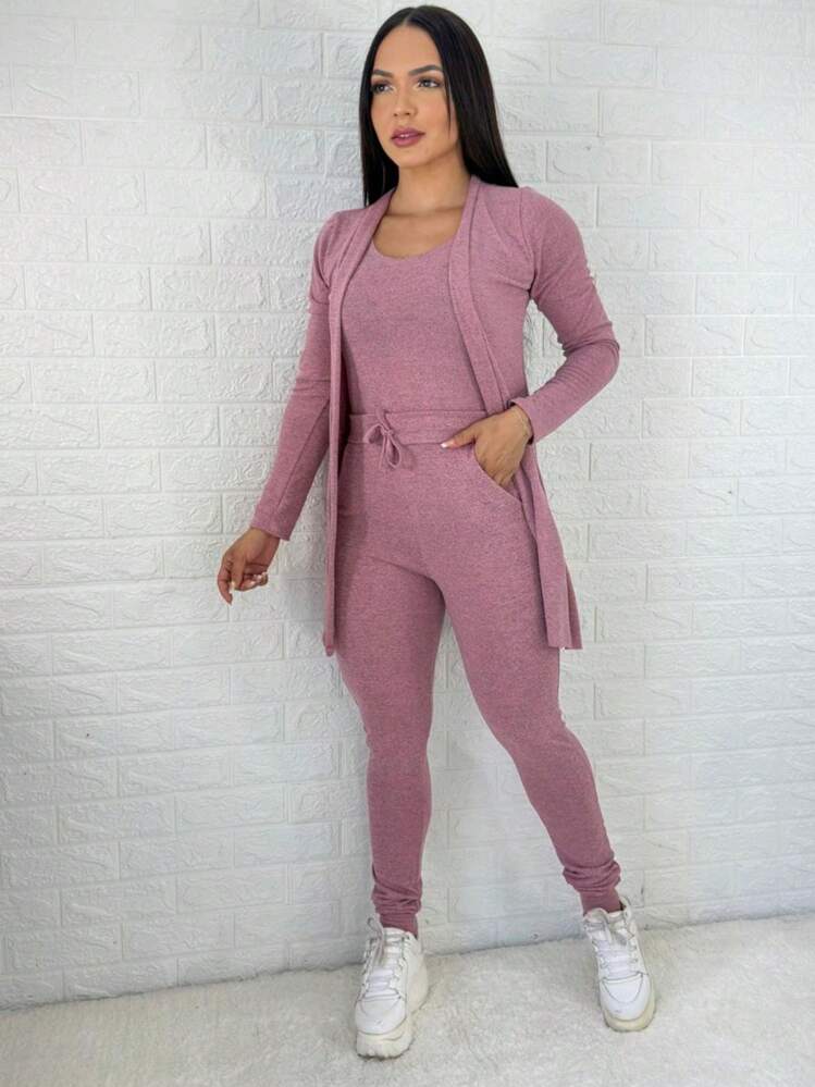 conjunto de inverno lanzinha tres peças - Rosê - Visão 3