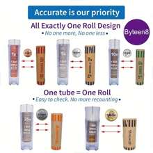 5-In-1 Coin Sorter With Storage Tube - Quick & Accurate Counting, Includes Coin Organizer And Clip Roller For Easy Use With Coin Jar - Black - View 3