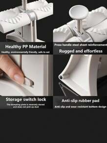 1 件装自动饺子机双头 DIY 饺子模具面食制作器厨房工具 - 白色 - 查看 6