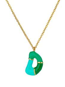 1入組多巴胺彩色氣泡字母頭飾項鍊，適合女孩子，可愛的氣球字母名稱項鍊，不鏽鋼鎖骨鏈，夏季時尚珠寶配飾（隨機顏色）