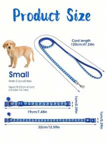 Customized Pet Collar And Leash Set, Adjustable Collar With Bell, Quick Release Clip, Durable Training Rope Suitable For Small Cats Or Dogs