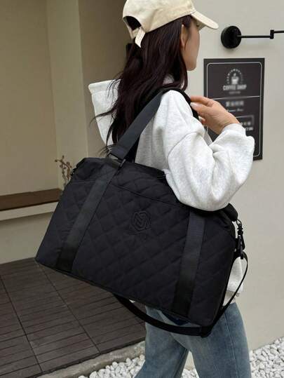 Black Luggage Storage Bag, Light Folding, Enlarged, Carrying Travel Weekend And Overnight Bag, Weekend Bag Hospital Bag Back To School For Travel Gym Bag For Camping Cruise Essentials For Hiking Back To School For Summer Travel Bag For Suitcase Duffle Bag Duffel Bag For Luggage Carry On Bag College Bag Luggage Bags Weekender Bag Holiday Winter Back To School Supplies Bag For School School Accessories School Stuff