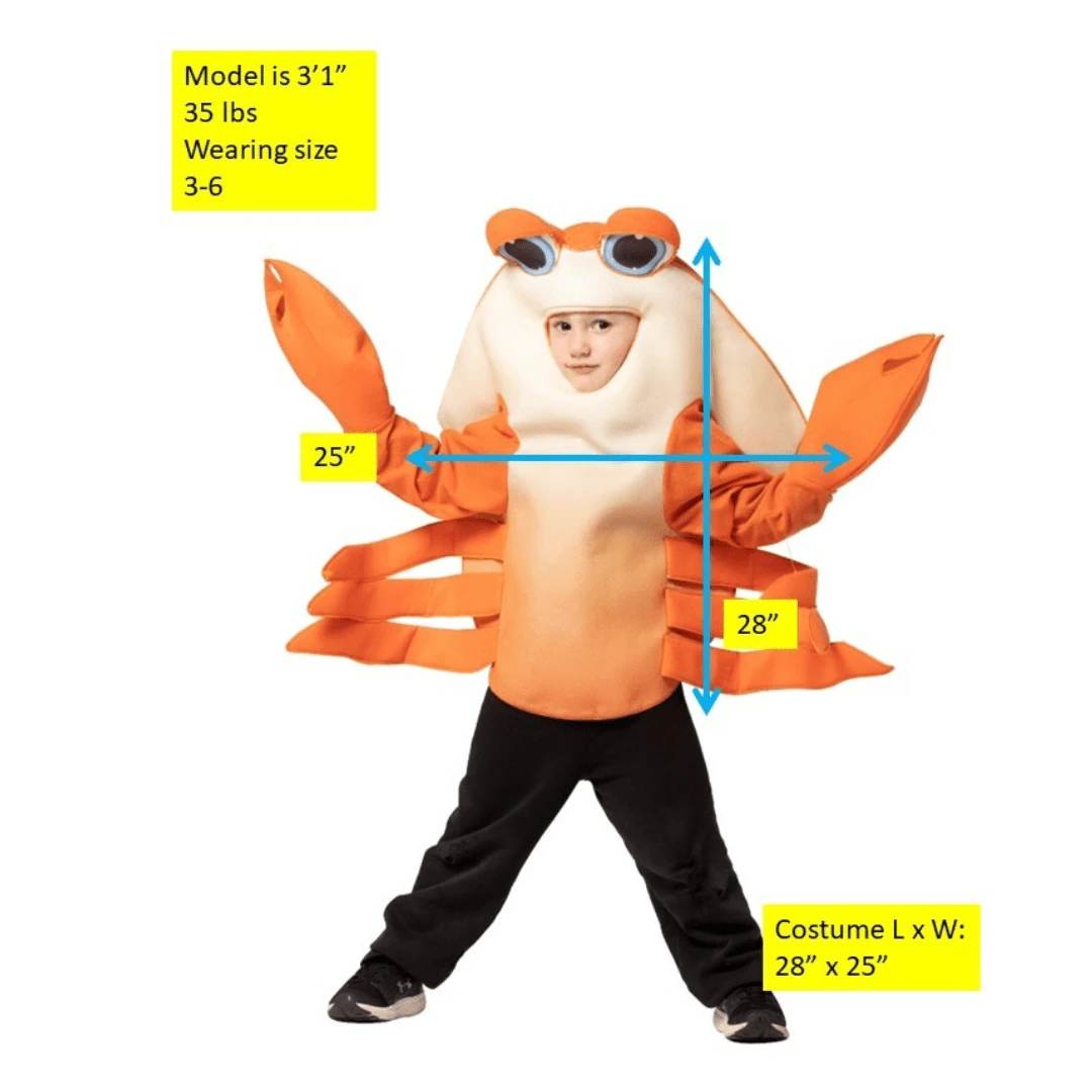 Bay Crab Shellfish Kids Halloween Costume, Child Size 3-6 | SHEIN USA