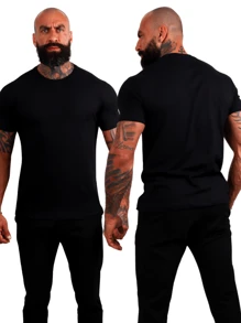 Men T-Shirts - 黑色 - 查看 5