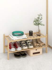 3-Tier Free Standing Shoe Racks, Bamboo Wood Shoe Rack For Entryway & Closet, Beautiful | Natural | Functional | Sturdy Shoe Rack - Yellow - View 7