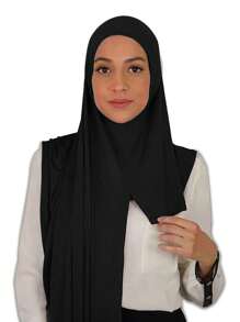 1 Peça Lenço Turbante Feminino de Cor Sólida em Modal, Lenço Tipo Seda, Acessório Versátil de Cabeça Estilo Oriente Médio