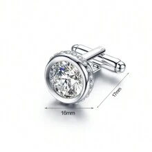 1 Pair Crystal Shirt Cuff Links Wedding Cufflinks For Men Jewelry Or Accessories Father's Day Gift For Party Anniversary Birthday