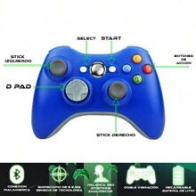 Control Inalambrico Para Xbox  360 Inalambrico Control Xbox 360 Azul - Azul - Ver 4