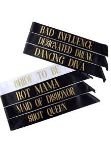 7 Packs Bachelorette Sashes For Bridal Party - 6 Hot Pink Sashes With 1 White Bride To Be Sash - Funny Sashes Set For Bachelorette Accessories - Hot Pink - View 10