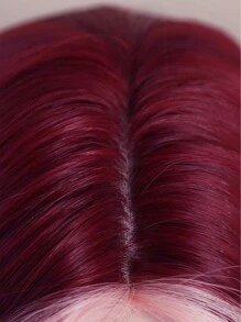 7JHH WIGS Tóc giả dài xoăn gợn sóng màu đỏ tía pha sọc hồng Skunk nổi bật phần giữa tóc giả tóc giả sợi tổng hợp màu đỏ hồng cho phụ nữ và trẻ em gái làm quà tặng sử dụng hàng ngày trong tiệc tùng 28 inch - Nhiều màu - Xem 7