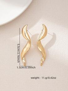 1pair Asymmetrical Personalized Earrings, European And American Style - Irregular Earrings - View 3
