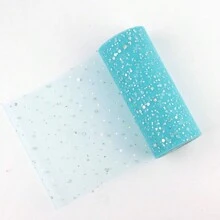 闪光亮片薄纱卷 15 厘米 * 10 码薄纱卷轴芭蕾舞短裙欧根纱激光 DIY 圣诞婚礼装饰生日派对用品，圣诞节 - 彩色 - 查看 15