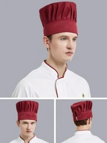 1 pieza Gorro de chef de cocina para hotel/restaurante - Gorra plisada a prueba de polvo - Personalizable para trabajo transfronterizo - Multicolor - Ver 13
