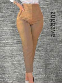 Women's Stretch Pleated Dress Pants - Camel - View 1
