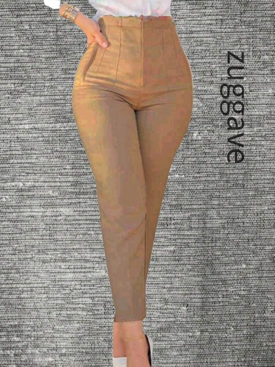Women's Stretch Pleated Dress Pants - Camel - View 1