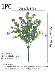 1/3pcs Artificial Plant Fake Flowers, For Indoor & Outdoor Garden, Patio, Window Decoration, Wedding Centerpiece, Home Decor, Flower Arrangement, Party Table Centerpiece, New Year Decoration. - Purple - View 2