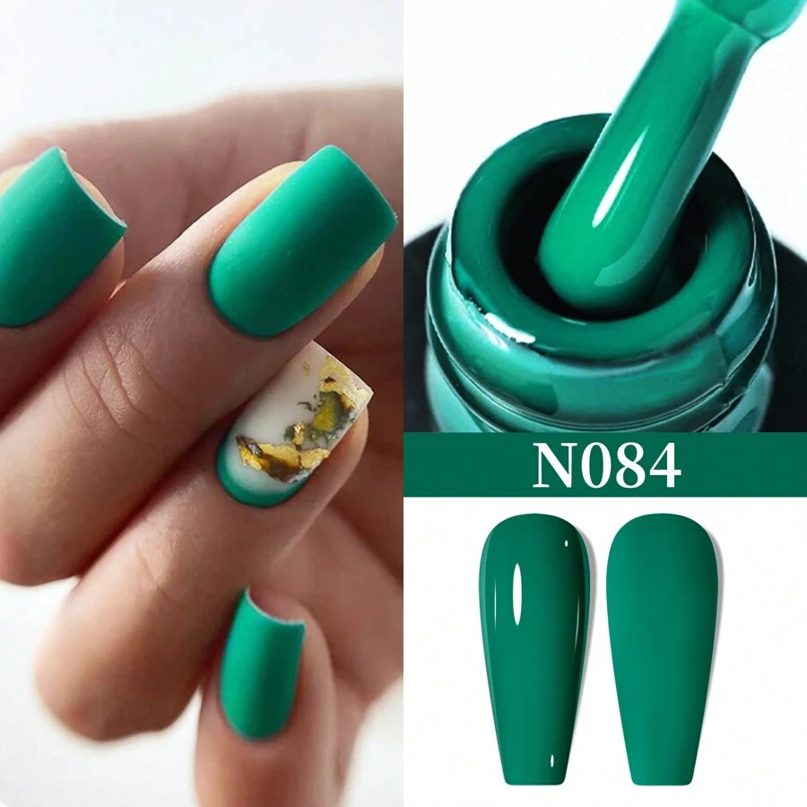 XEIJAYI 1瓶凝胶指甲油，流行系列指甲油，141种鲜艳色彩，四季皆宜 - UV/LED可卸半永久指甲油，适合DIY美甲，圣帕特里克节美甲 - 綠色 - 查看 1