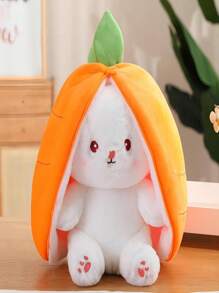 1pc Strawberry Bunny Transforming Bunny Doll Doll Ragdoll Carrot Rabbit Rabbit Plush Doll Girl Sleep Pillow , Cute Decompression Plush Toys - Multicolor - View 5