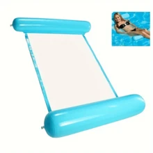 1入充氣水中吊床，便攜式浮網床，適用於泳池派對、水上樂趣 - 寶藍色 - 查看 3