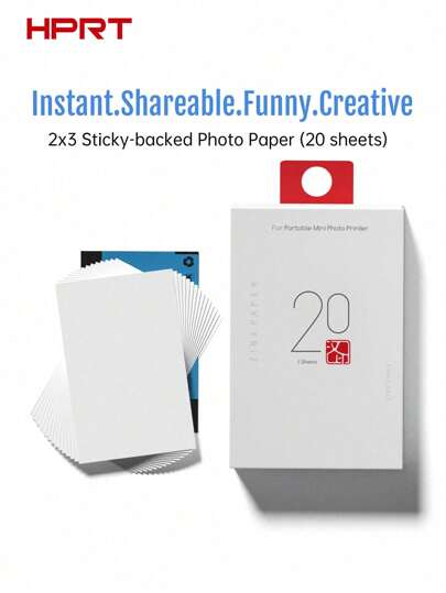 HPRT HPRT MT53 Premium Photo Paper Pack - Smudge-Proof & Water-Resistant, Instant Drying - Perfect For Scrapbooking & DIY Projects