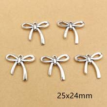 20 pièces Breloques pour pendentifs en alliage de zinc en forme de nœud papillon, accessoires de fabrication de bijoux DIY pour boucles d'oreilles, bracelets, colliers - noeud papillon - Voir 6
