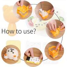 1入組飯糰模具套裝壽司製作配件，可愛的卡通熊形壽司模具，適合兒童使用的新奇壽司模具套裝 - 橘色 - 查看 7