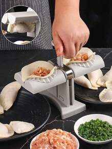 1 件装自动饺子机双头 DIY 饺子模具面食制作器厨房工具 - 白色 - 查看 8