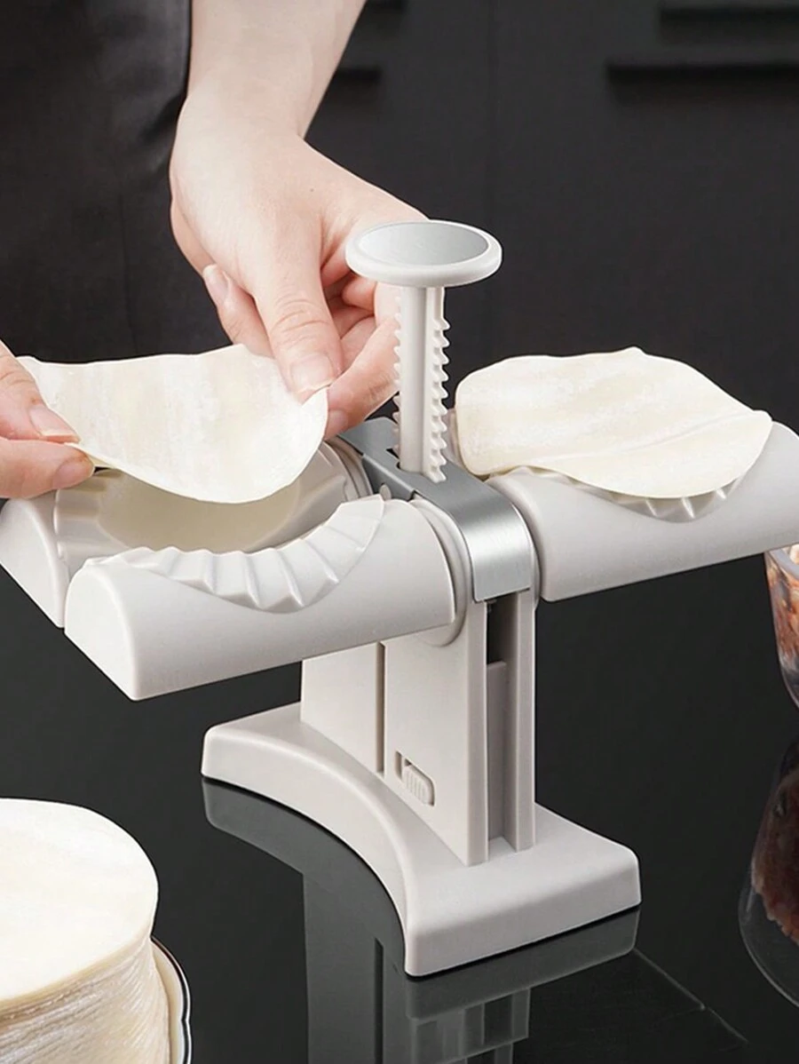 1 件装自动饺子机双头 DIY 饺子模具面食制作器厨房工具 - 白色 - 查看 1